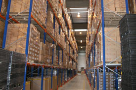 Vue intérieur d'un bâtiment logistique de la plate-forme logistique Delta 3