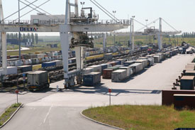 Vue aérienne du terminal de transport combiné de delta 3