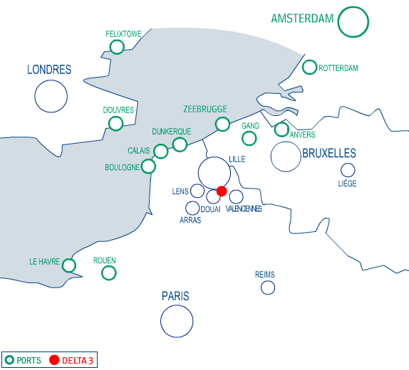 localisation de la plateforme multimodale Delta 3