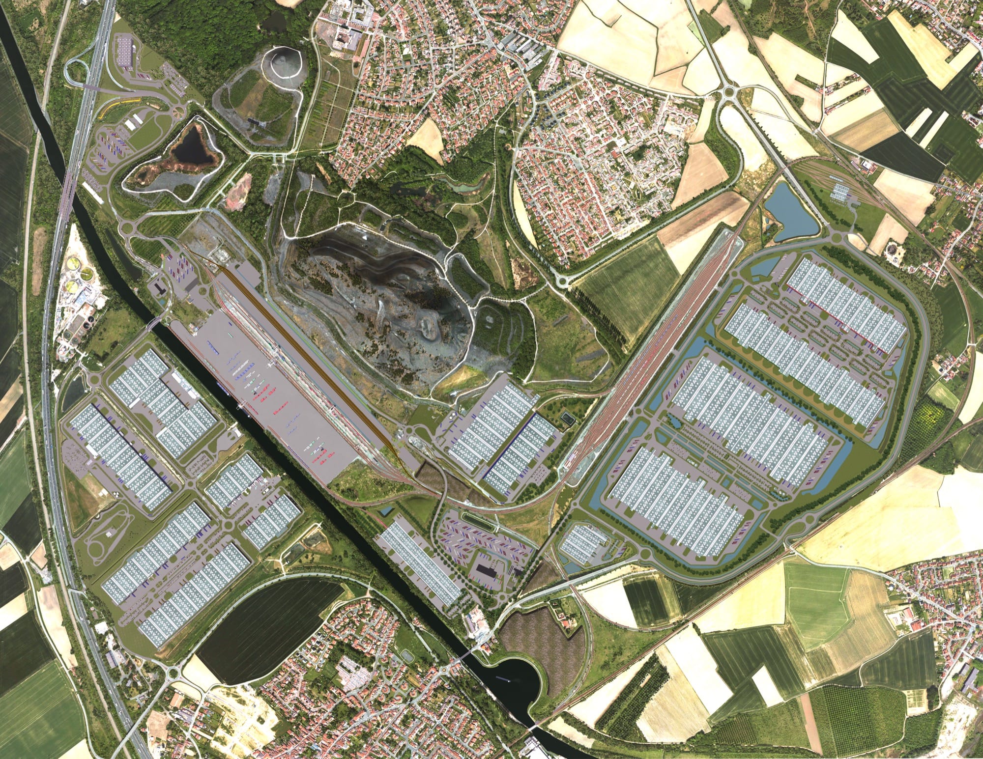 Aerial view of the Delta 3 multimodal platform in Dourges